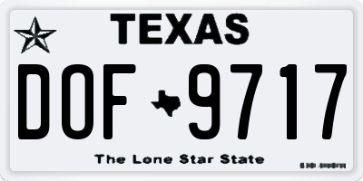 TX license plate DOF9717