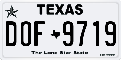 TX license plate DOF9719
