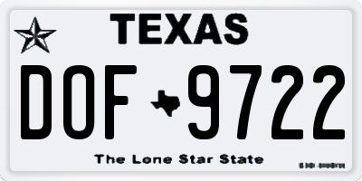 TX license plate DOF9722