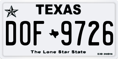 TX license plate DOF9726