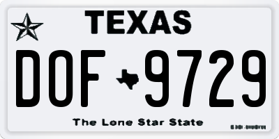 TX license plate DOF9729