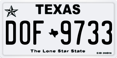 TX license plate DOF9733