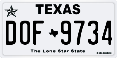 TX license plate DOF9734