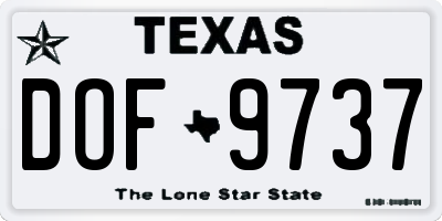 TX license plate DOF9737