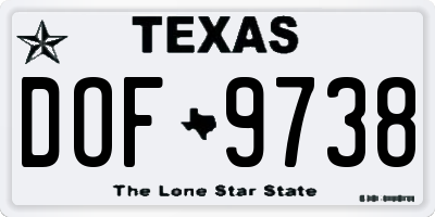 TX license plate DOF9738