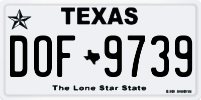 TX license plate DOF9739
