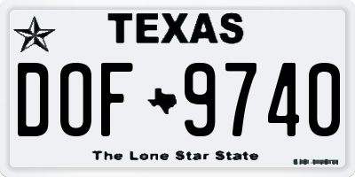 TX license plate DOF9740