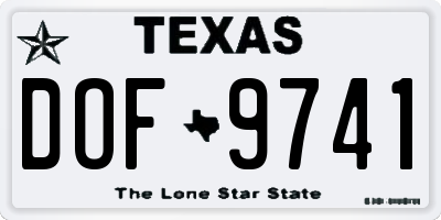TX license plate DOF9741
