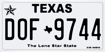 TX license plate DOF9744