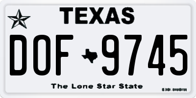 TX license plate DOF9745