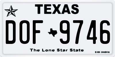 TX license plate DOF9746