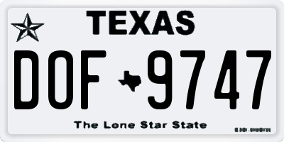 TX license plate DOF9747