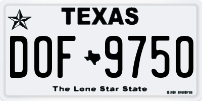 TX license plate DOF9750