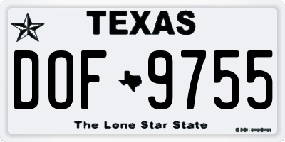 TX license plate DOF9755