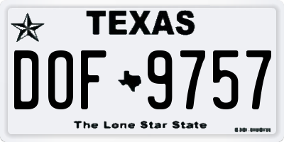 TX license plate DOF9757