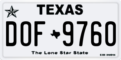 TX license plate DOF9760