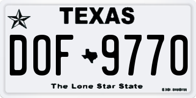 TX license plate DOF9770