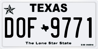 TX license plate DOF9771