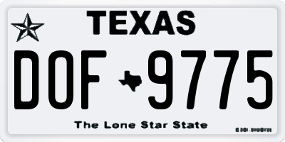 TX license plate DOF9775