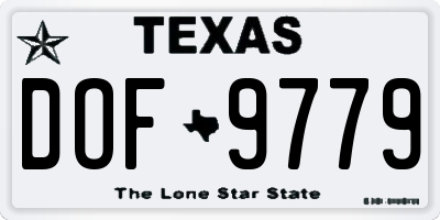 TX license plate DOF9779