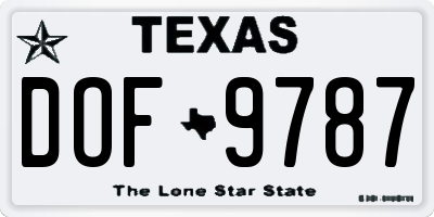 TX license plate DOF9787