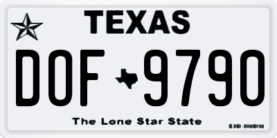 TX license plate DOF9790