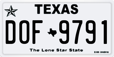 TX license plate DOF9791