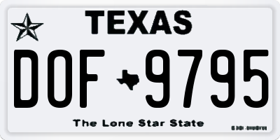TX license plate DOF9795