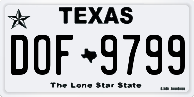 TX license plate DOF9799