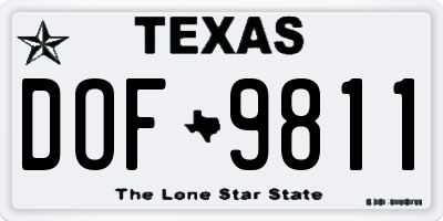 TX license plate DOF9811