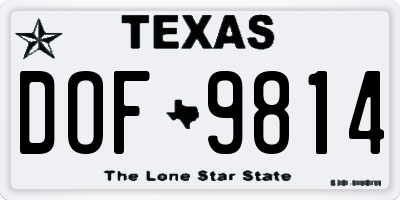 TX license plate DOF9814