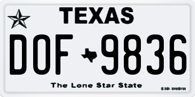TX license plate DOF9836