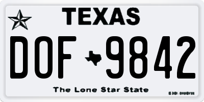 TX license plate DOF9842