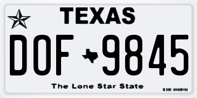 TX license plate DOF9845