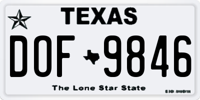TX license plate DOF9846