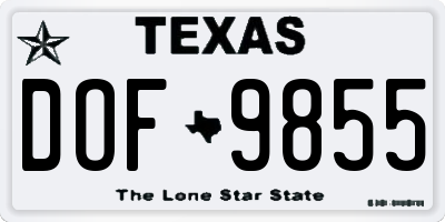 TX license plate DOF9855