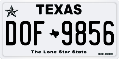 TX license plate DOF9856