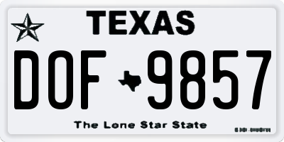 TX license plate DOF9857