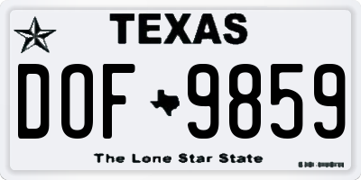 TX license plate DOF9859