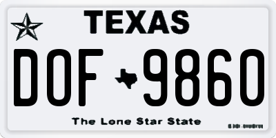 TX license plate DOF9860