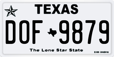 TX license plate DOF9879