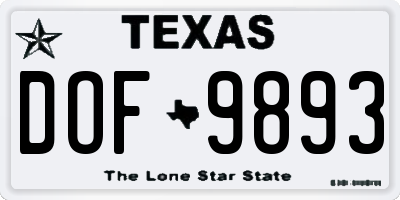 TX license plate DOF9893