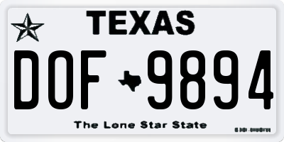 TX license plate DOF9894