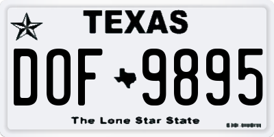 TX license plate DOF9895