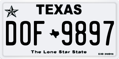 TX license plate DOF9897