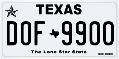 TX license plate DOF9900