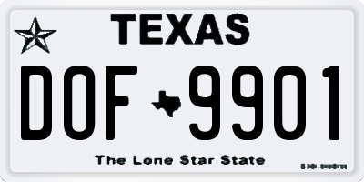 TX license plate DOF9901