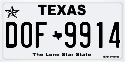TX license plate DOF9914