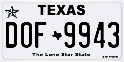 TX license plate DOF9943