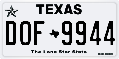 TX license plate DOF9944